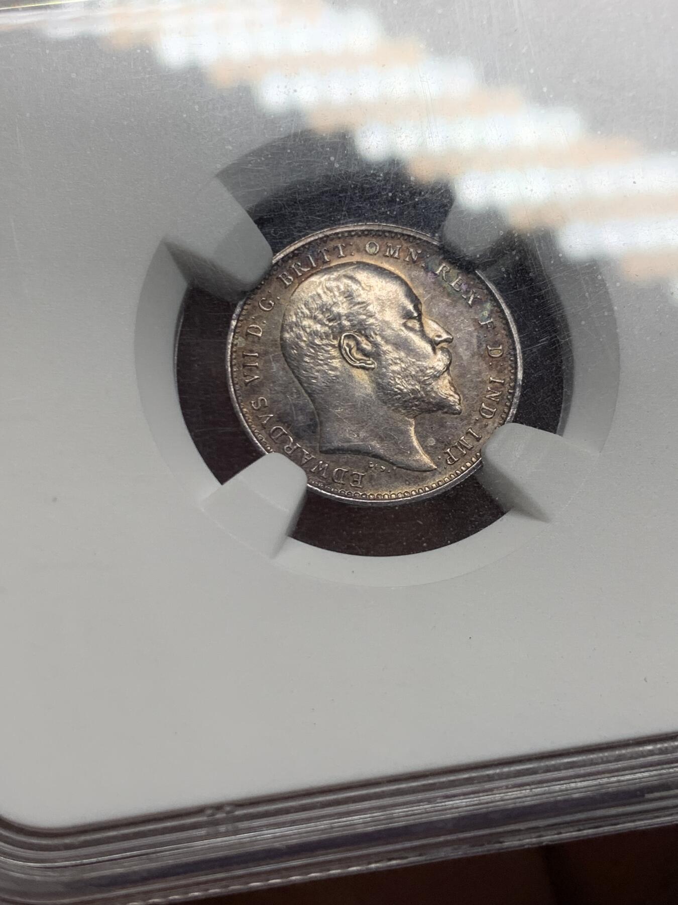 《竞宝斋》第362场 周日，周一，周二  3场连拍 （全场包邮） 四枚一组 NGC MS61-62 英国1908年爱德华七世濯足节银币