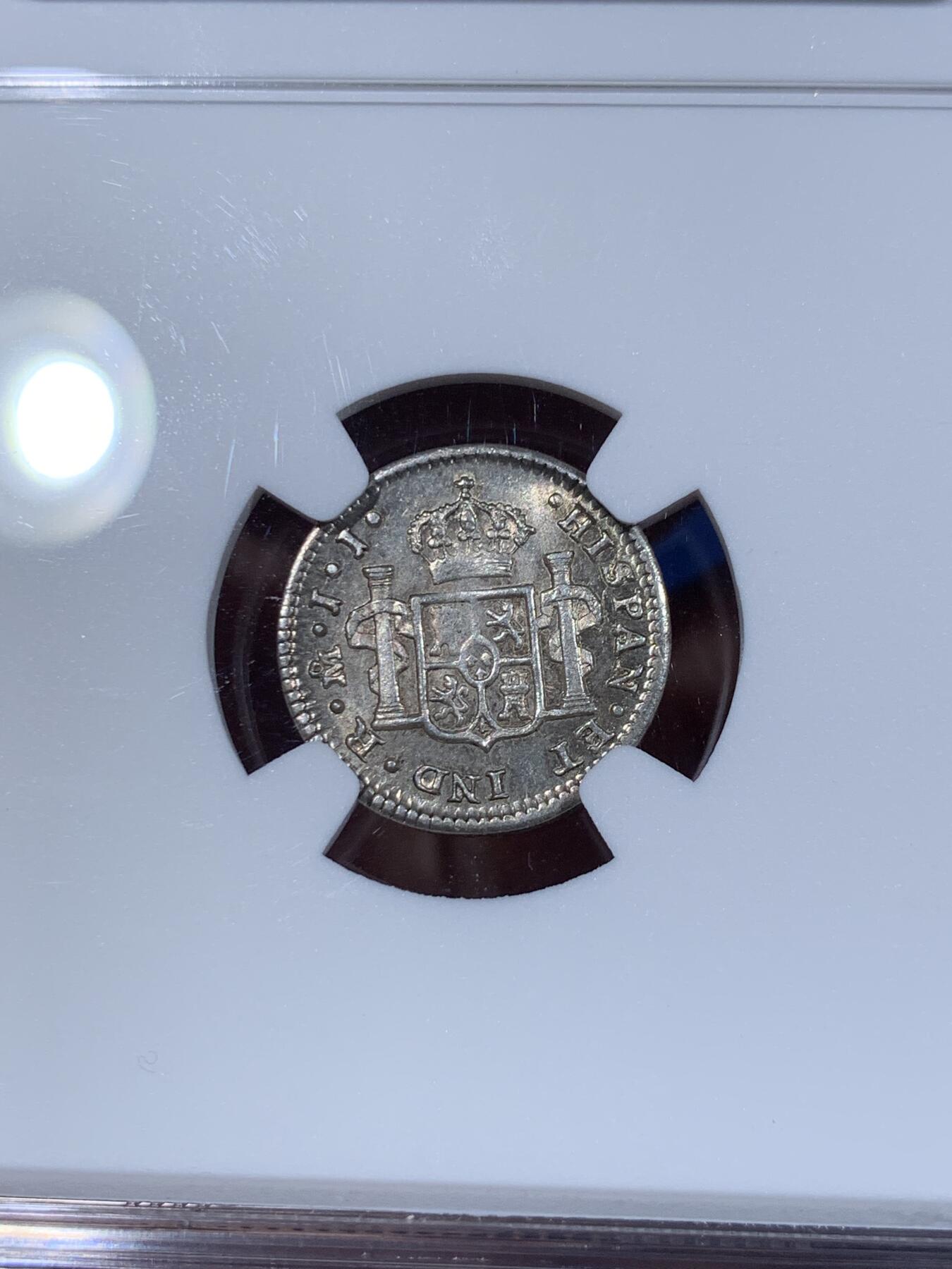《竞宝斋》第362场 周日，周一，周二  3场连拍 （全场包邮） NGC MS64 墨西哥1816年费迪南七世1/2里亚尔银币  NGC冠军分，该面值的高分好品极少，8年前的2017年SBP拍卖同分价格已经在3000左右了