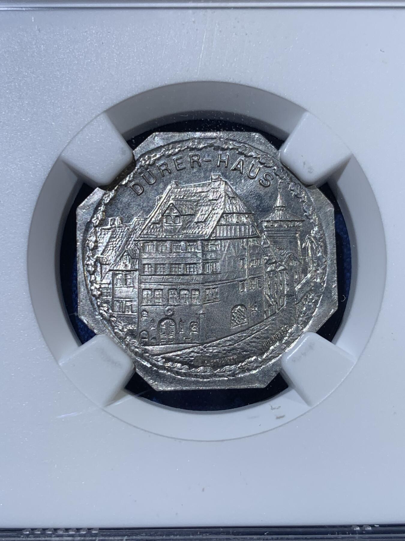 《竞宝斋》第363场 周日，周一，周二  3场连拍 （全场包邮） NGC MS64 德国1920年紧急状态时期纽伦堡20芬尼 景观系列