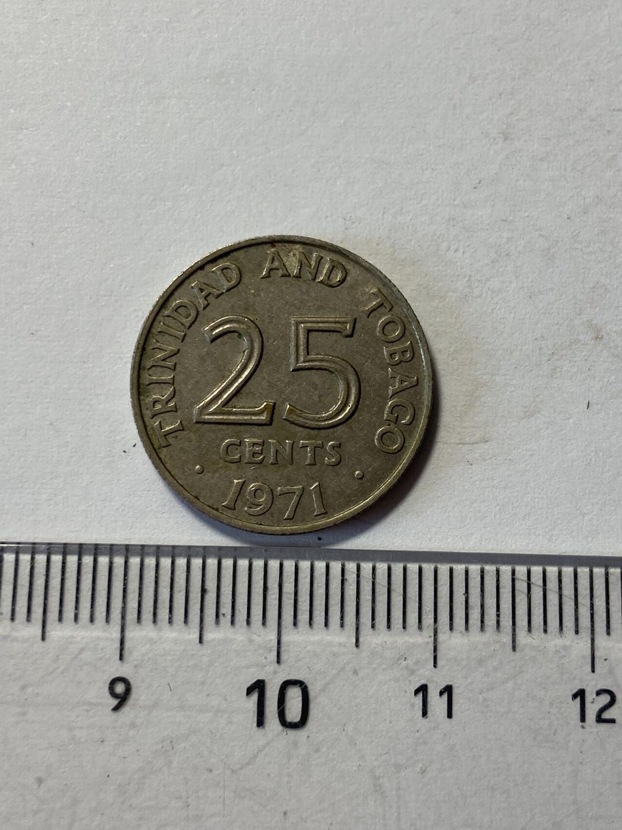 世界各国流通币专场，第二期 1971年特立尼达和多巴哥25分，好品