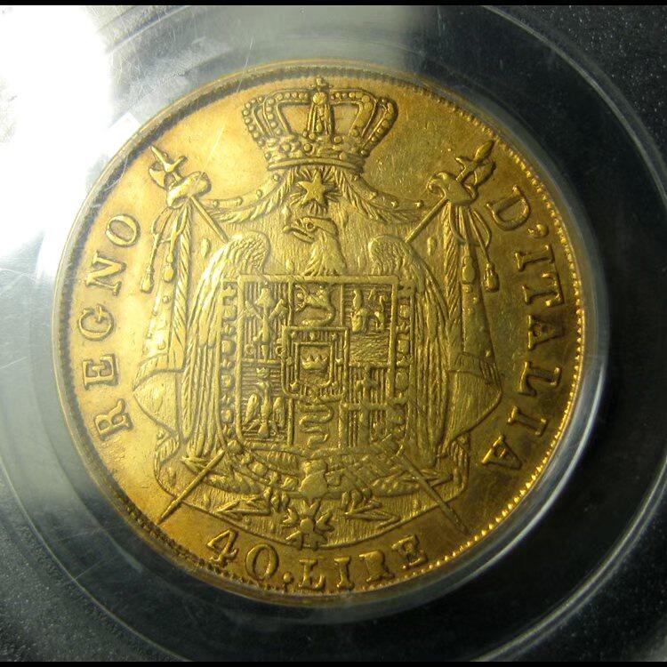 PCGS-XF40意大利拿破仑金币,拿破仑一世40里拉,1810M,老盒评级