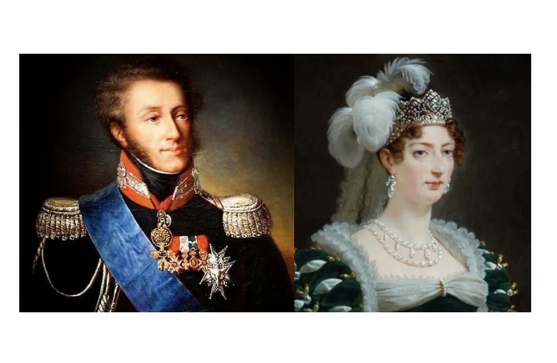 法国1799年 末代皇帝路易十九和皇后结婚高浮雕精制大铜章 带原盒 50MM
