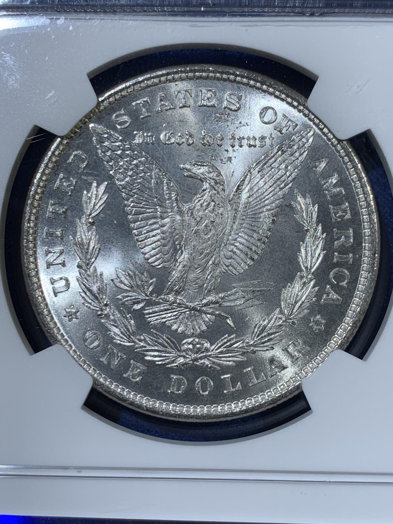 《竞宝斋》第363场 周日，周一，周二  3场连拍 （全场包邮） NGC MS62 美国1878-8TF摩根首年八羽 名誉品
