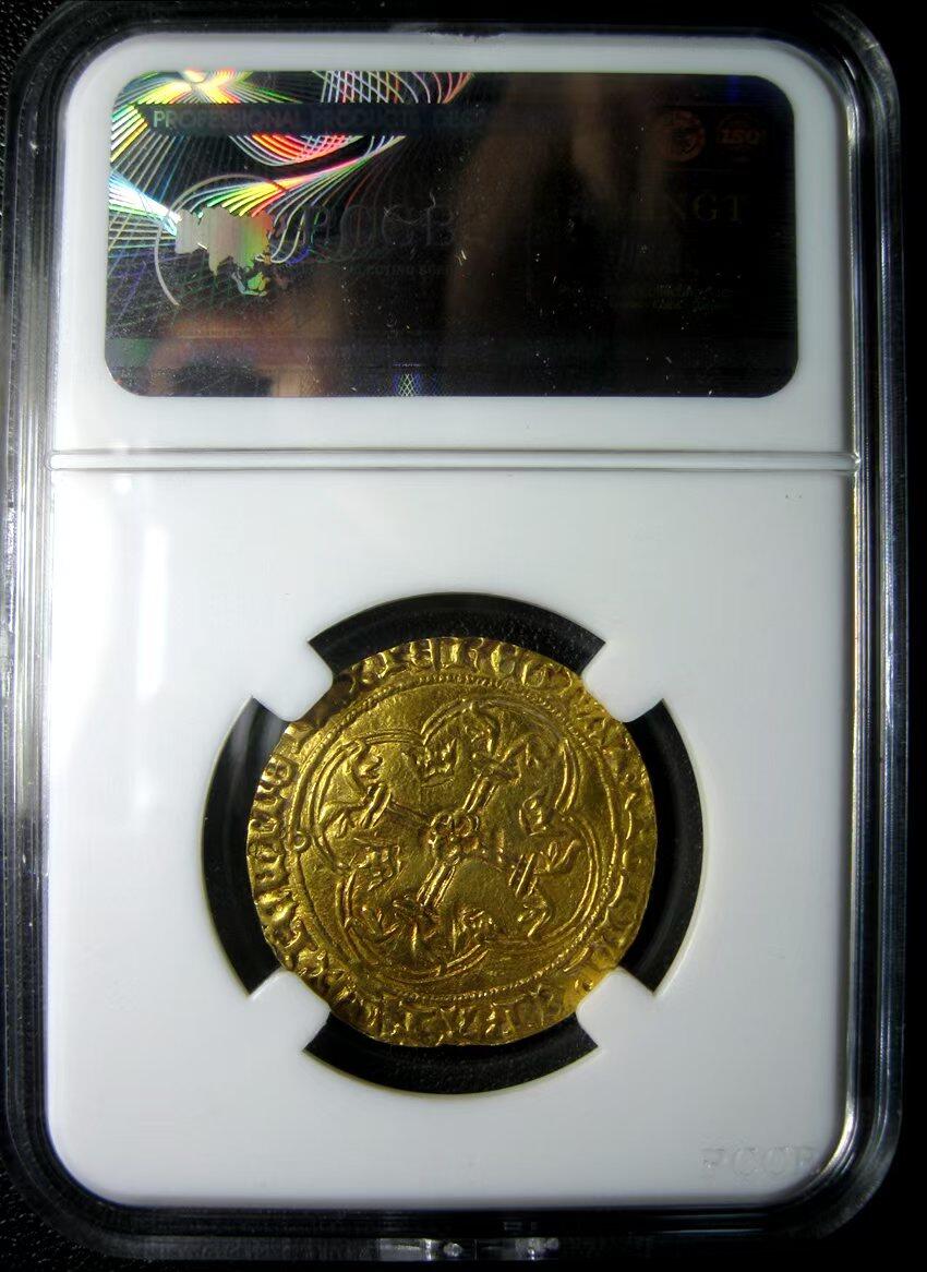 法国中世纪金币,查理七世金埃居,英法百年战争圣女贞德时期,1422-1461,28mm3.34g,裸币