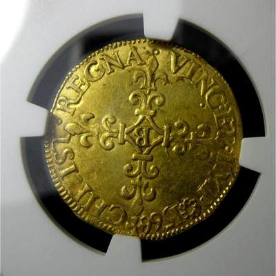 NGC-MS61法国金币，少见法国查理IX世金埃居，24mm3.34g,NGC评级 - NGC-MS61法国金币，少见法国查理IX世金埃居，24mm3.34g,NGC评级