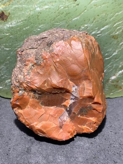 精美柿子红原皮南红玛瑙明料原石一颗 精美柿子红原皮南红玛瑙明料原石一颗