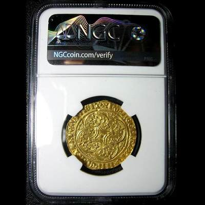 NGC-MS62英法百年战争-法国查理六世金埃居金币,1380-1422年28mm,3.61g,中世纪金币 NGC-MS62英法百年战争-法国查理六世金埃居金币,1380-1422年28mm,3.61g,中世纪金币