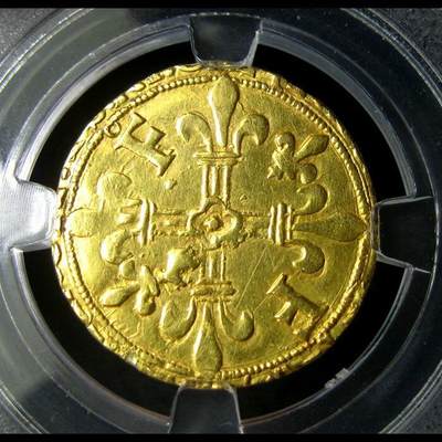 法国中世纪金币,弗朗索瓦一世1埃居,1515-1547,21mm2.23g - 法国中世纪金币,弗朗索瓦一世1埃居,1515-1547,21mm2.23g