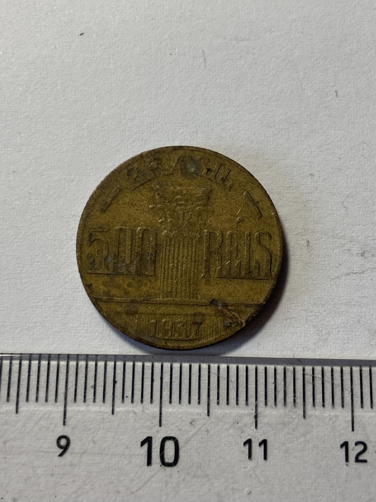 世界各国流通币专场，第二期 1937年巴西500瑞斯，旧品