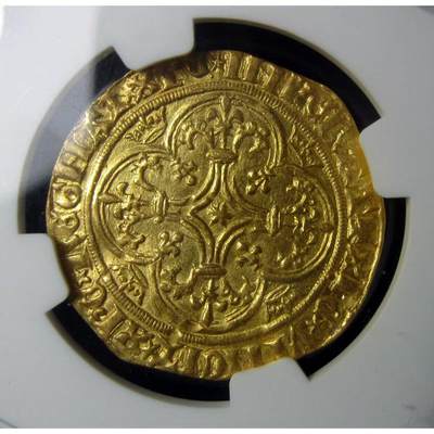 NGC-MS62英法百年战争-法国查理六世金埃居金币,1380-1422年28mm,3.61g,中世纪金币 - NGC-MS62英法百年战争-法国查理六世金埃居金币,1380-1422年28mm,3.61g,中世纪金币