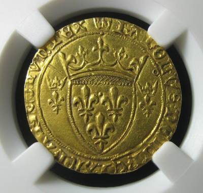 法国中世纪金币,查理七世金埃居,英法百年战争圣女贞德时期,1422-1461,28mm3.34g,裸币 - 法国中世纪金币,查理七世金埃居,英法百年战争圣女贞德时期,1422-1461,28mm3.34g,裸币