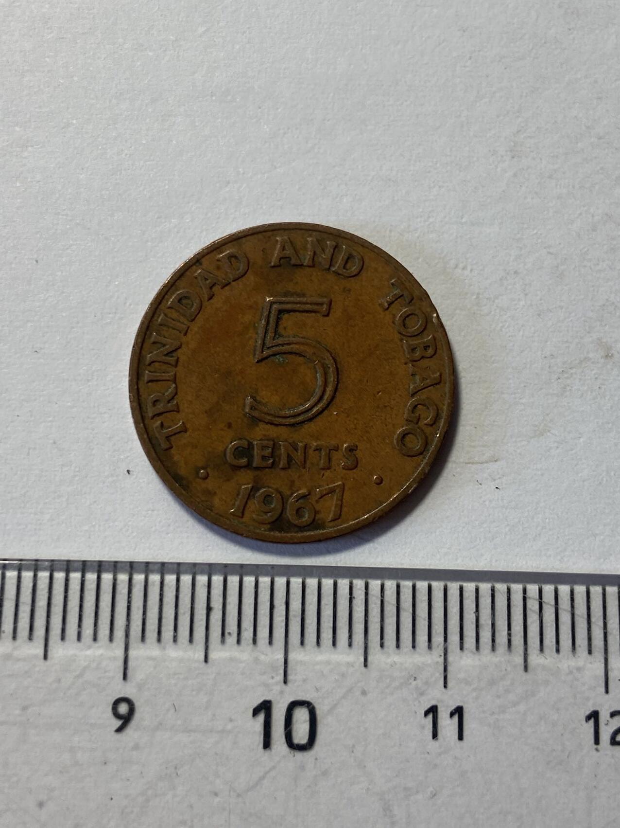 世界各国流通币专场，第二期 1967年特立尼达和多巴哥5分，旧品