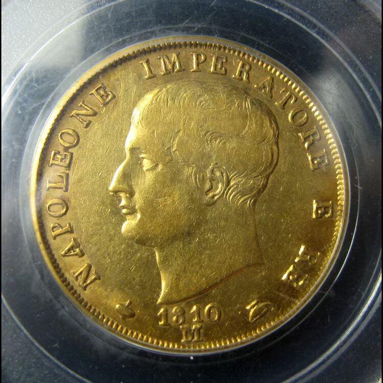 PCGS-XF40意大利拿破仑金币,拿破仑一世40里拉,1810M,老盒评级