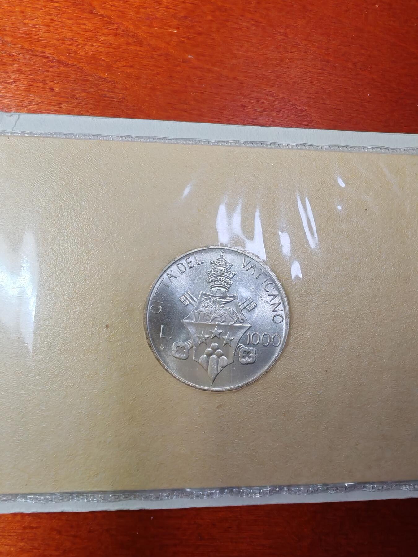 长老汇蛇年精选第七场拍卖 1978梵蒂冈约翰保罗一世1000里拉银币卡装，量少