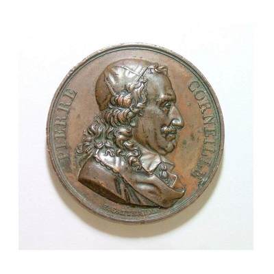 法国1816年 大文豪高乃依高浮雕精制大铜章 40MM - 法国1816年 大文豪高乃依高浮雕精制大铜章 40MM