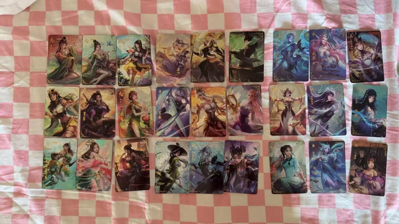 光影卡牌第八期，亲签卡，古风美女卡，各家套卡，持续收拍品 王者荣耀镭光27张