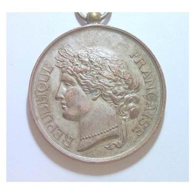 法国1900年前后 谷物女神高浮雕精制大镀银章 50MM - 法国1900年前后 谷物女神高浮雕精制大镀银章 50MM