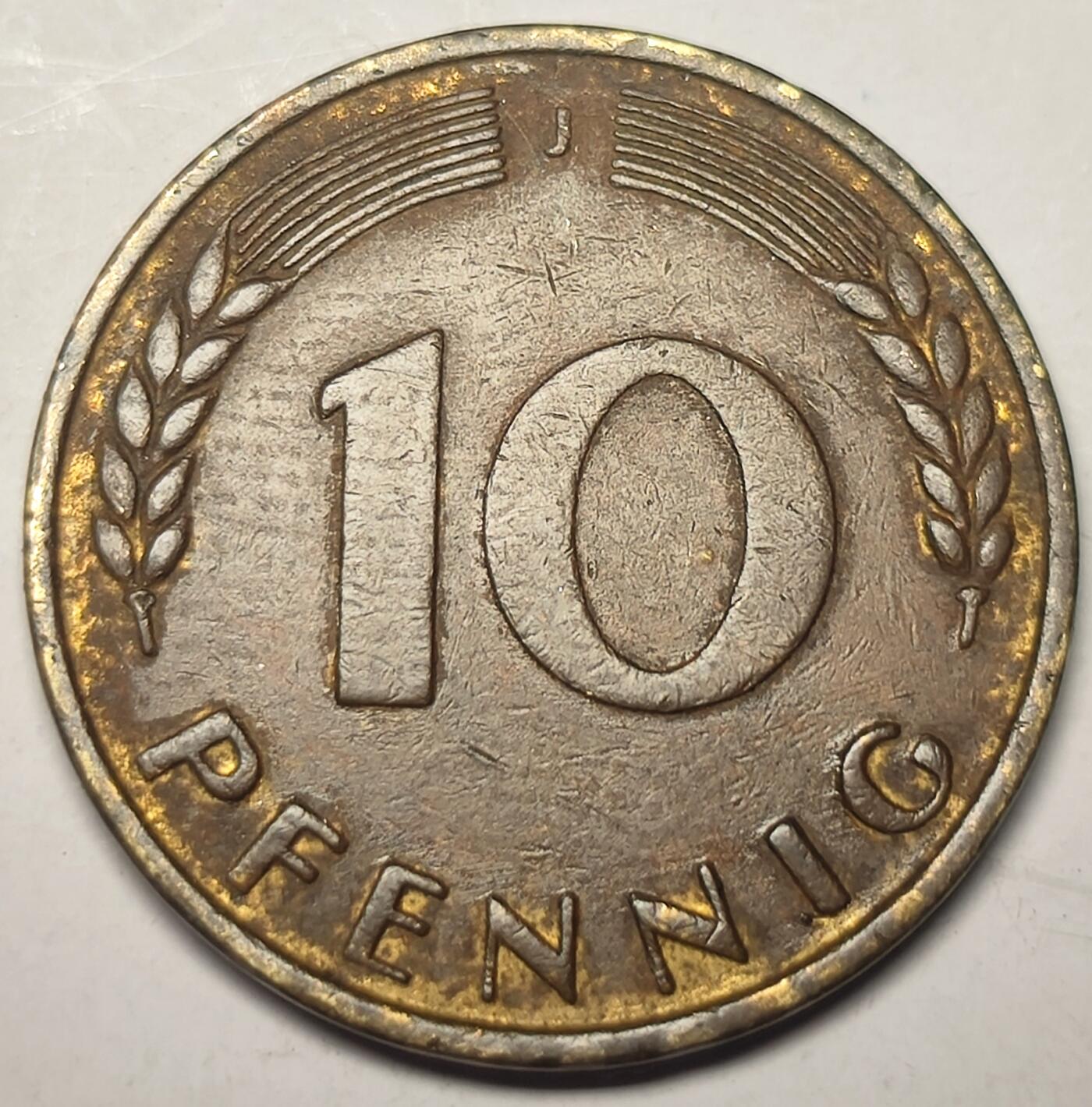 泉币菌-第10场-中外散币乐园 联邦德国 1950年 10芬尼