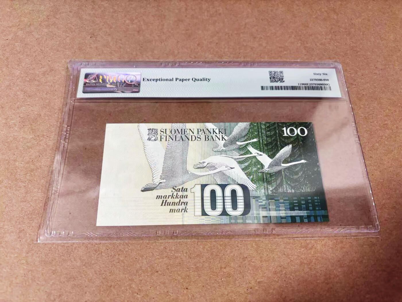 【Blue Auction】世界纸币精拍第635期【精】——16级TOP拍卖/信誉/品质/专业/高效💫 【无47】芬兰 1991年100马克  PMG66EPQ 
