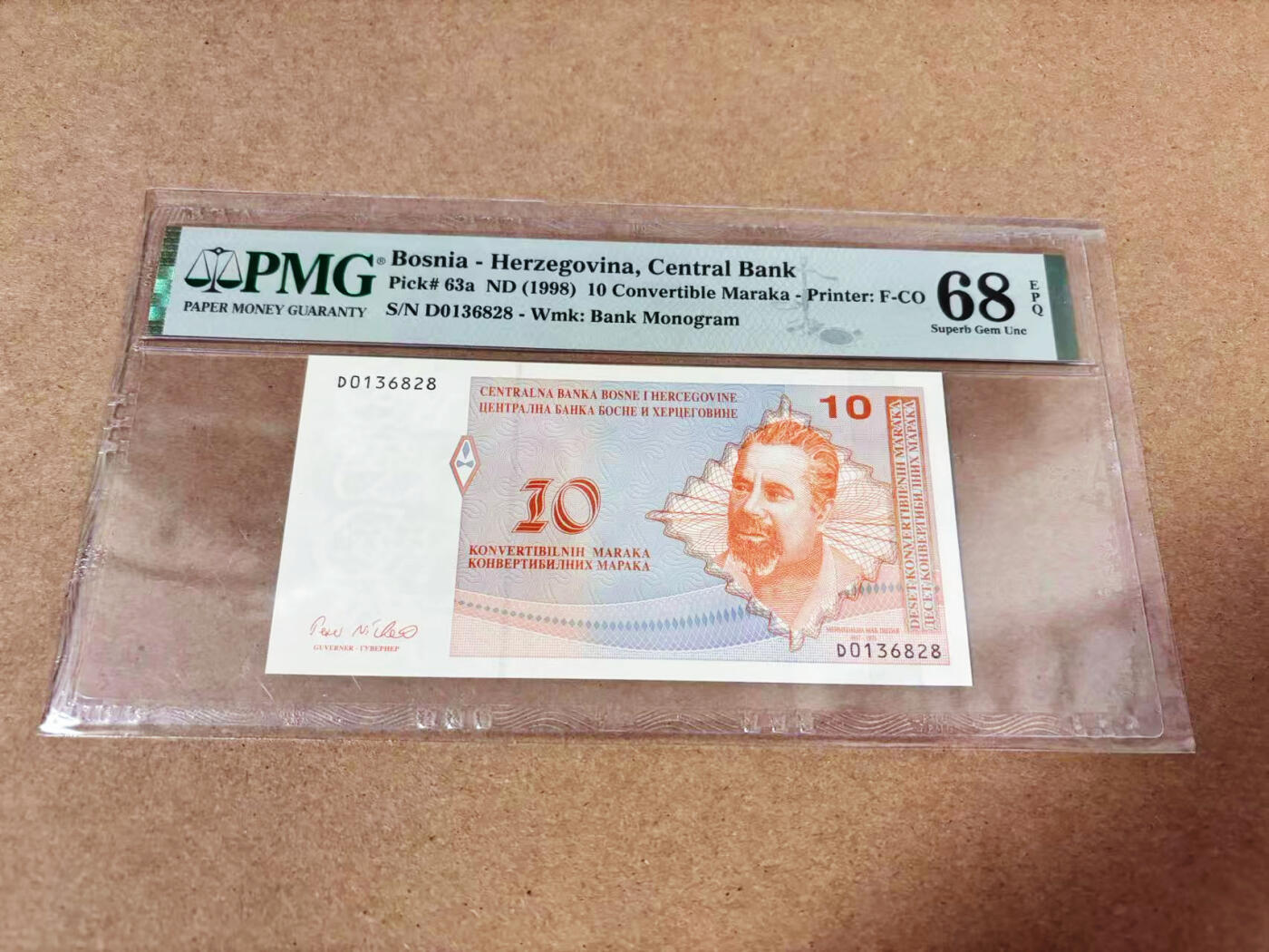 【Blue Auction】世界纸币精拍第635期【精】——16级TOP拍卖/信誉/品质/专业/高效💫 【无47】波黑 1998年10马克 PMG68EPQ 超高分