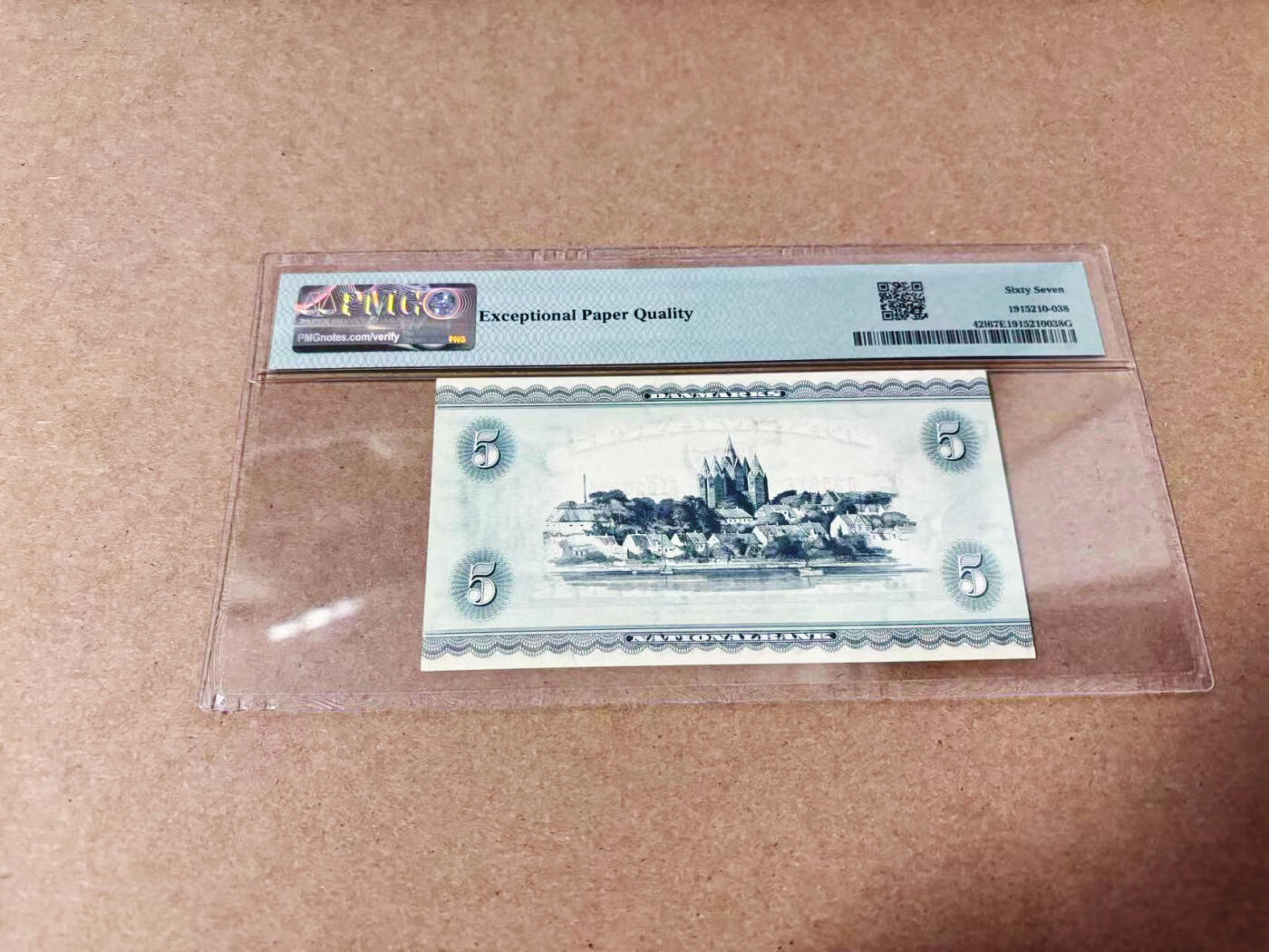 【Blue Auction】世界纸币精拍第635期【精】——16级TOP拍卖/信誉/品质/专业/高效💫 丹麦 1956年5克朗 三裸女 PMG67EPQ 高分