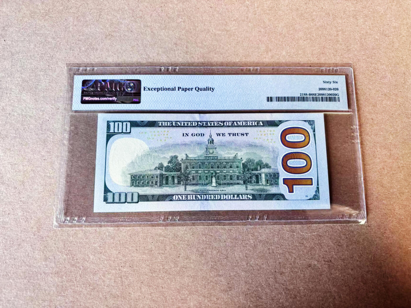 【Blue Auction】世界纸币精拍第635期【精】——16级TOP拍卖/信誉/品质/专业/高效💫 【666豹子号】美国 2013年100美金 PMG66EPQ 