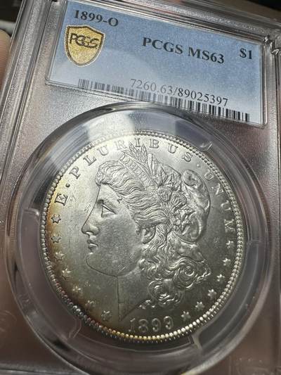 无佣金，章，世界钱币 - 美国摩根银币1899年0版，PCGS MS63 带彩！低评