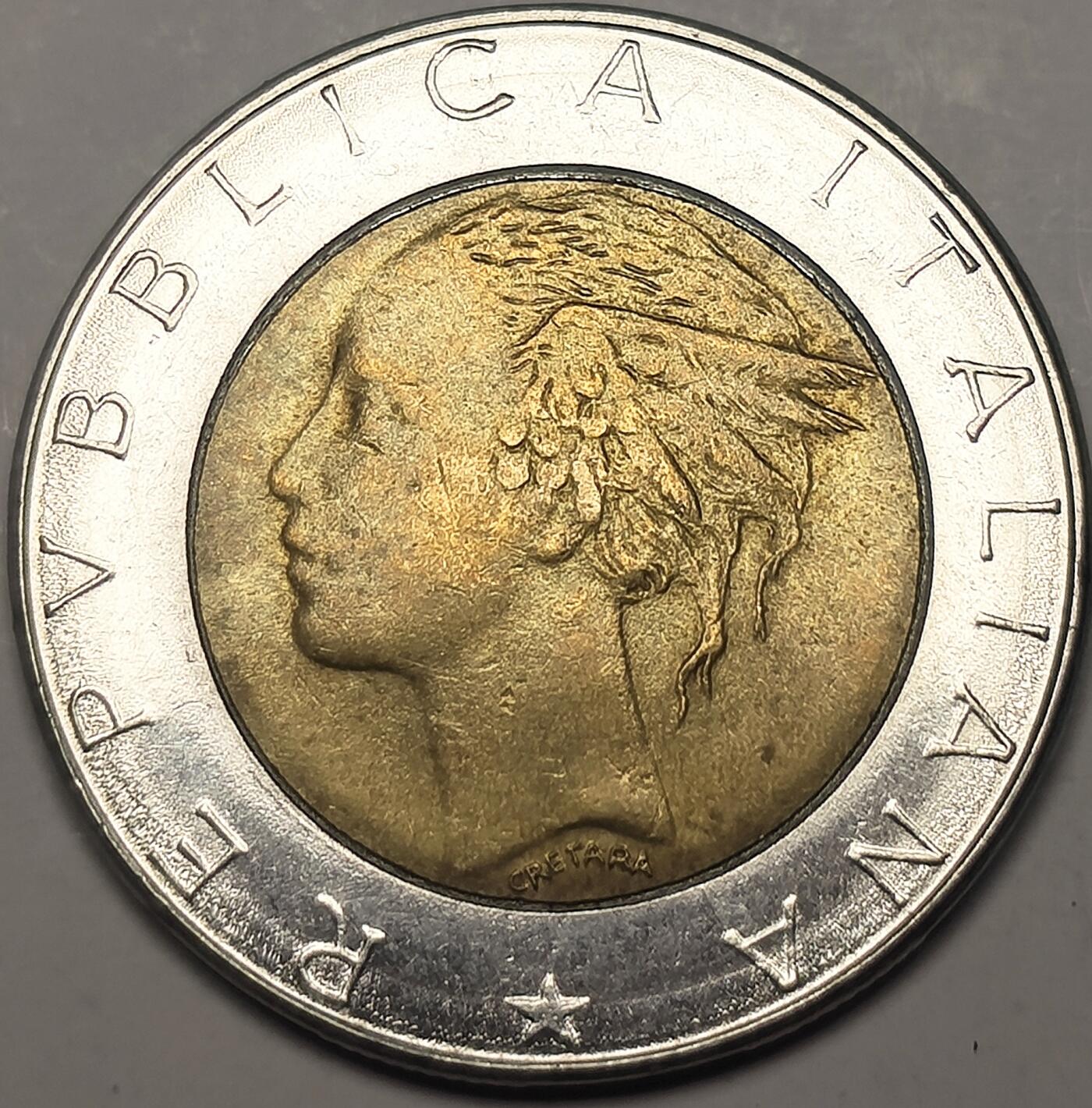 泉币菌-第10场-中外散币乐园 1987年意大利500里拉 25.8mm 