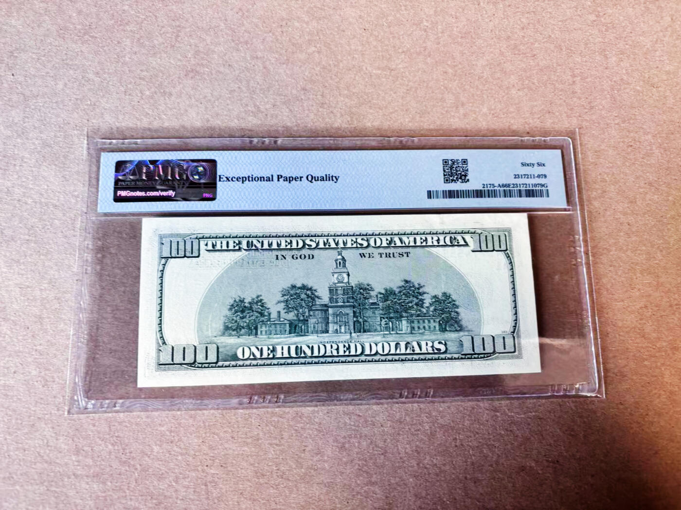 【Blue Auction】世界纸币精拍第635期【精】——16级TOP拍卖/信誉/品质/专业/高效💫 【AAA】美国 1996年100美金 PMG66EPQ 