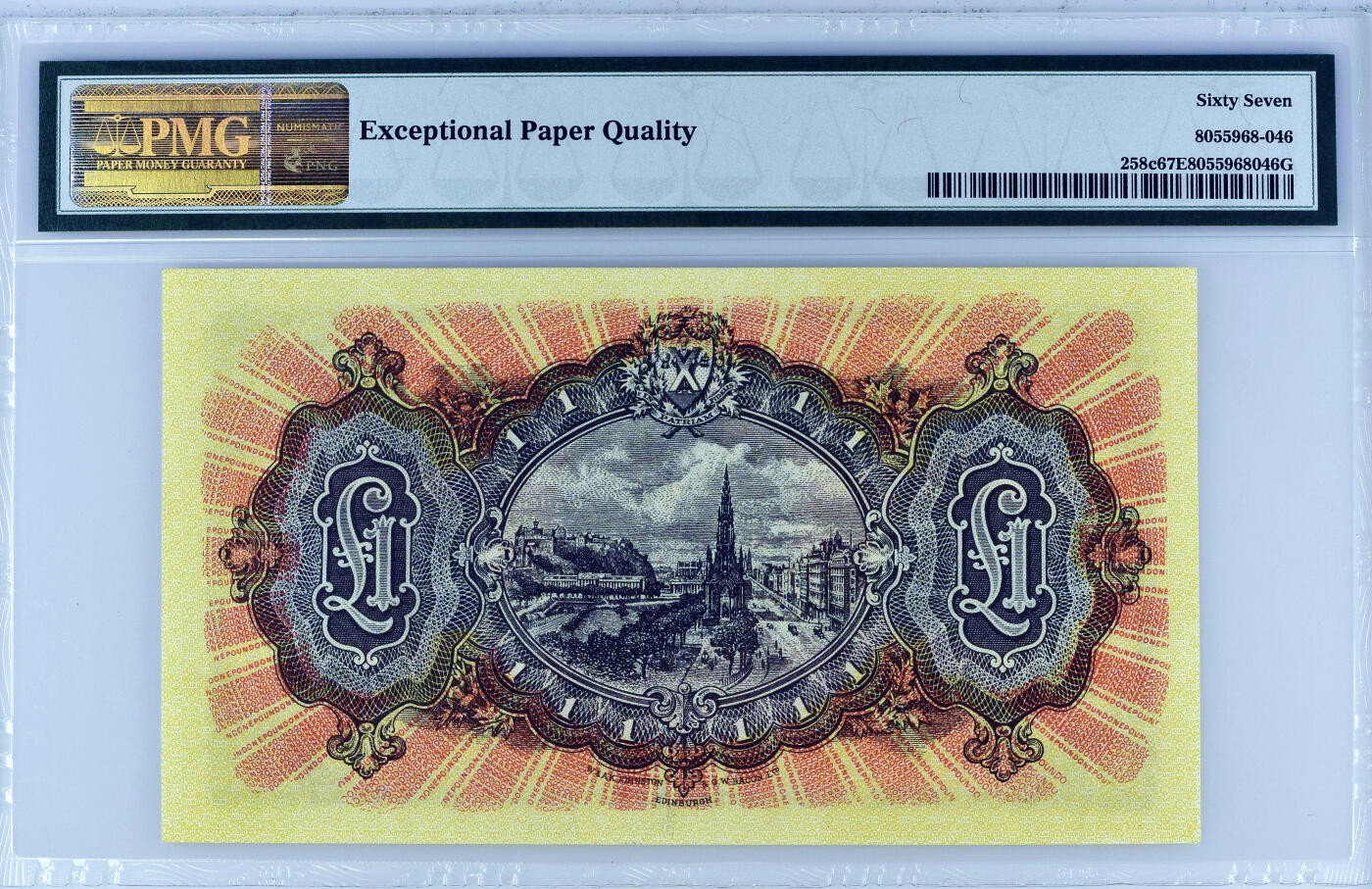 【Blue Auction】世界纸币精拍第635期【精】——16级TOP拍卖/信誉/品质/专业/高效💫 【冠军分少见】苏格兰 1957年1镑 PMG67EPQ 高分