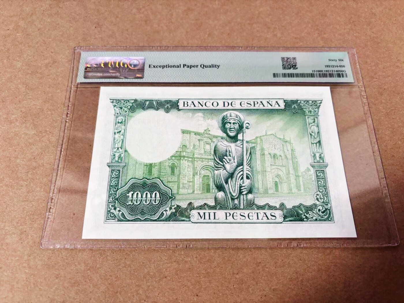 【Blue Auction】世界纸币精拍第635期【精】——16级TOP拍卖/信誉/品质/专业/高效💫 西班牙 1965年1000比塞塔 PMG66EPQ 
