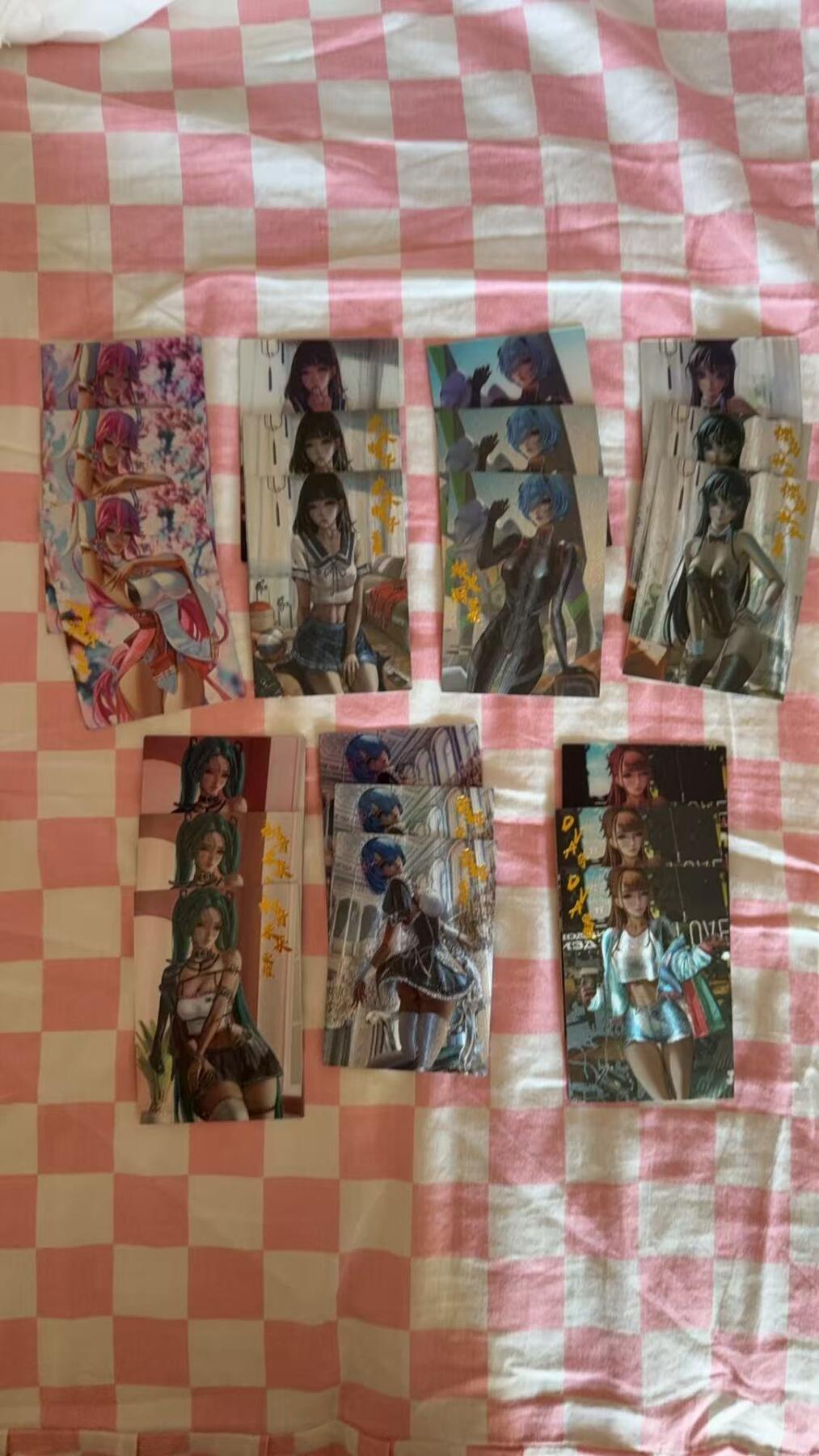 光影卡牌第八期，亲签卡，古风美女卡，各家套卡，持续收拍品 2连粗闪+1变幻卡，7人物21张