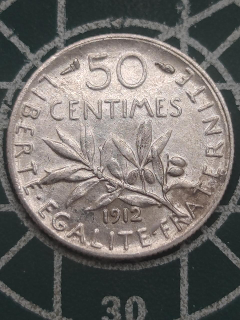 燕姐换藏第89拍 1912年法国50分银币
