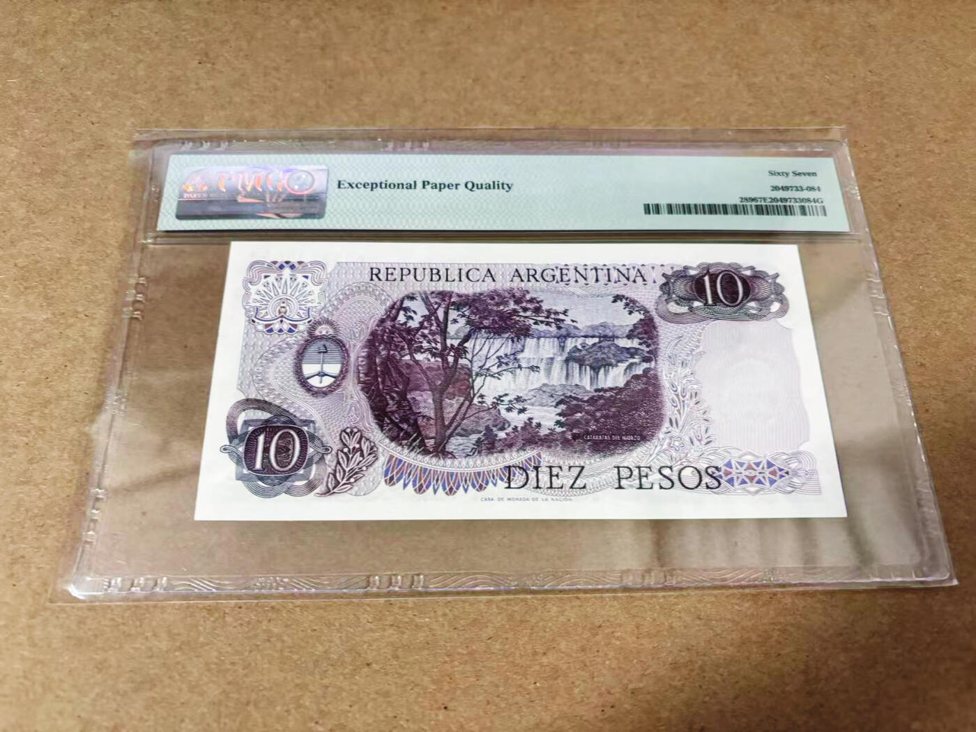 【Blue Auction】世界纸币精拍第635期【精】——16级TOP拍卖/信誉/品质/专业/高效💫 阿根廷 1970-73年10比索 PMG67EPQ 高分