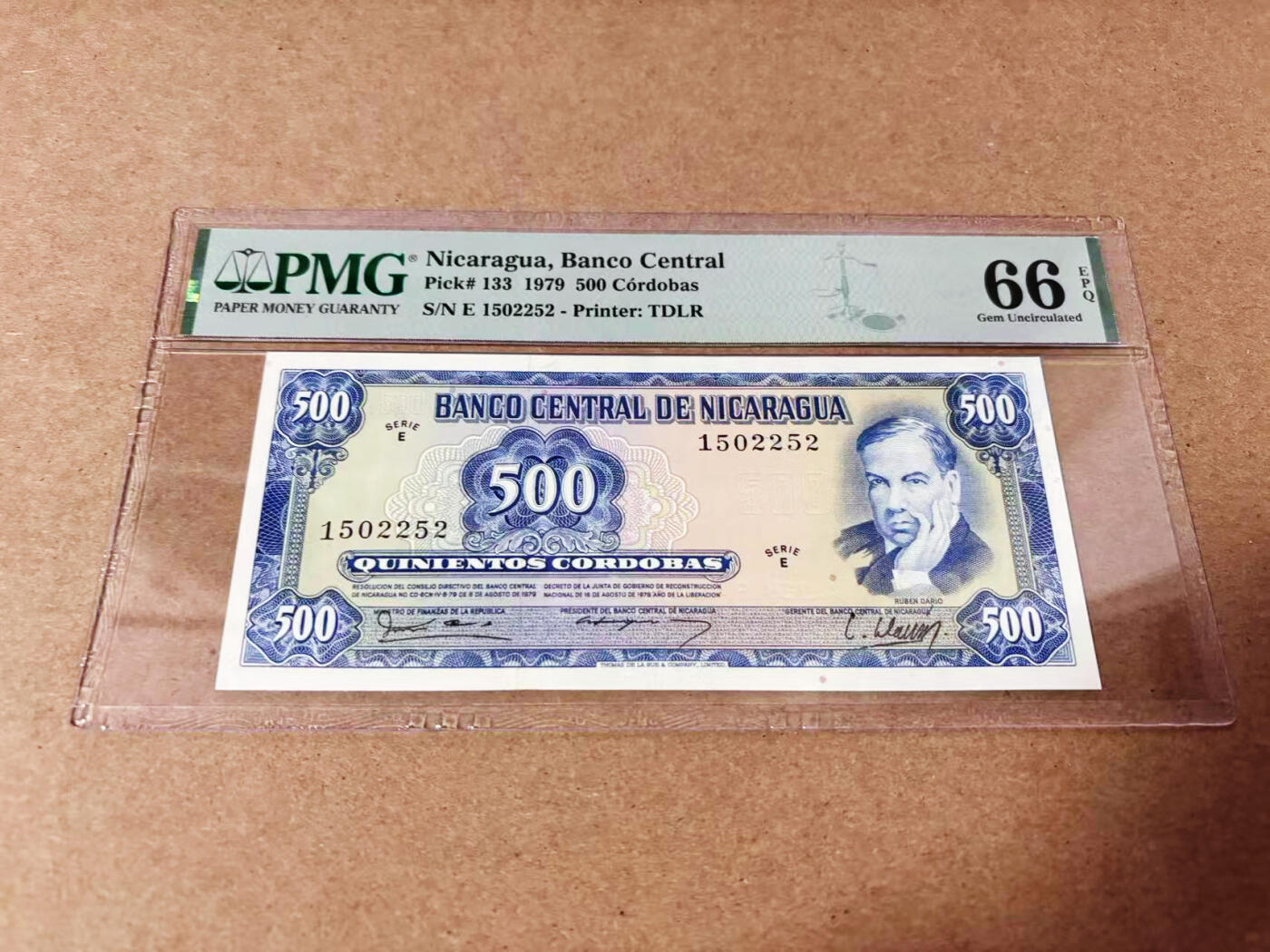【Blue Auction】世界纸币精拍第635期【精】——16级TOP拍卖/信誉/品质/专业/高效💫 【无47】尼加拉瓜 1979年500科多巴 PMG66EPQ 