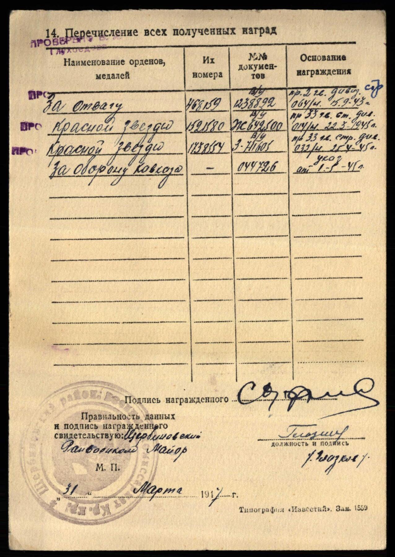 苏联勋章奖章3月28日晚上九点结束在麦稀奇 找不到的加我qq或者微信都是184277308备注苏章拍卖。最好加微信群每次都会通知还有提前可以一口价的 最近会持续拍卖一些东西。 苏联二战双红星勋章套章  1521580.1738554 都是好品无磕碰 同一人的 有登记卡 Русаков Сергей Алексеевич 33近卫塞瓦斯托波尔步兵师42汽车运输连指挥员技术助理 都有奖励卡 科尼斯堡战斗期间 夺取汽车 维修汽车等事迹 两个奖励卡内容都比较丰富