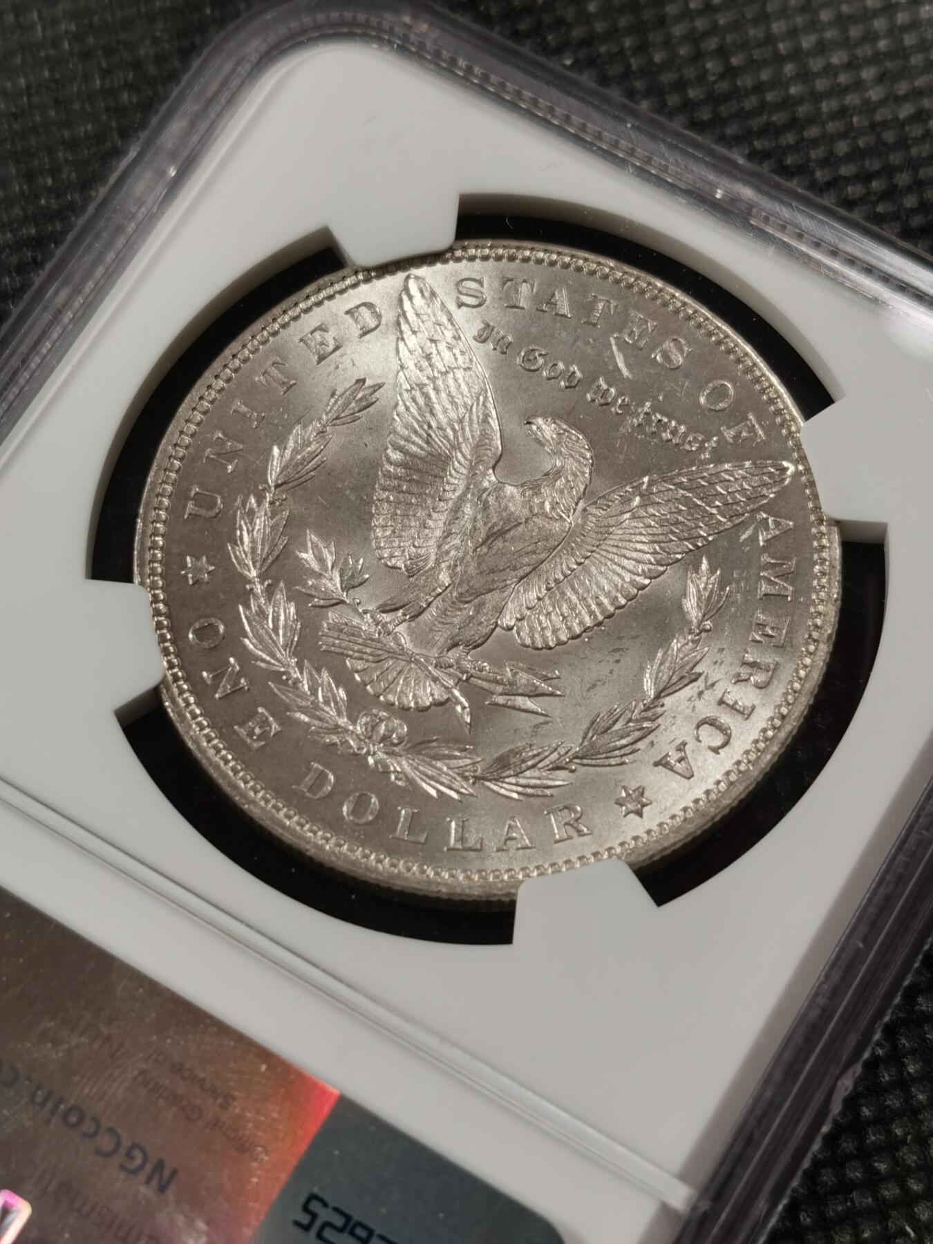 甄臻铺-世界钱币拍卖（第9期）新铺开张，欢迎捧场 NGC-MS64 1885年美国摩根浅浅PL质感