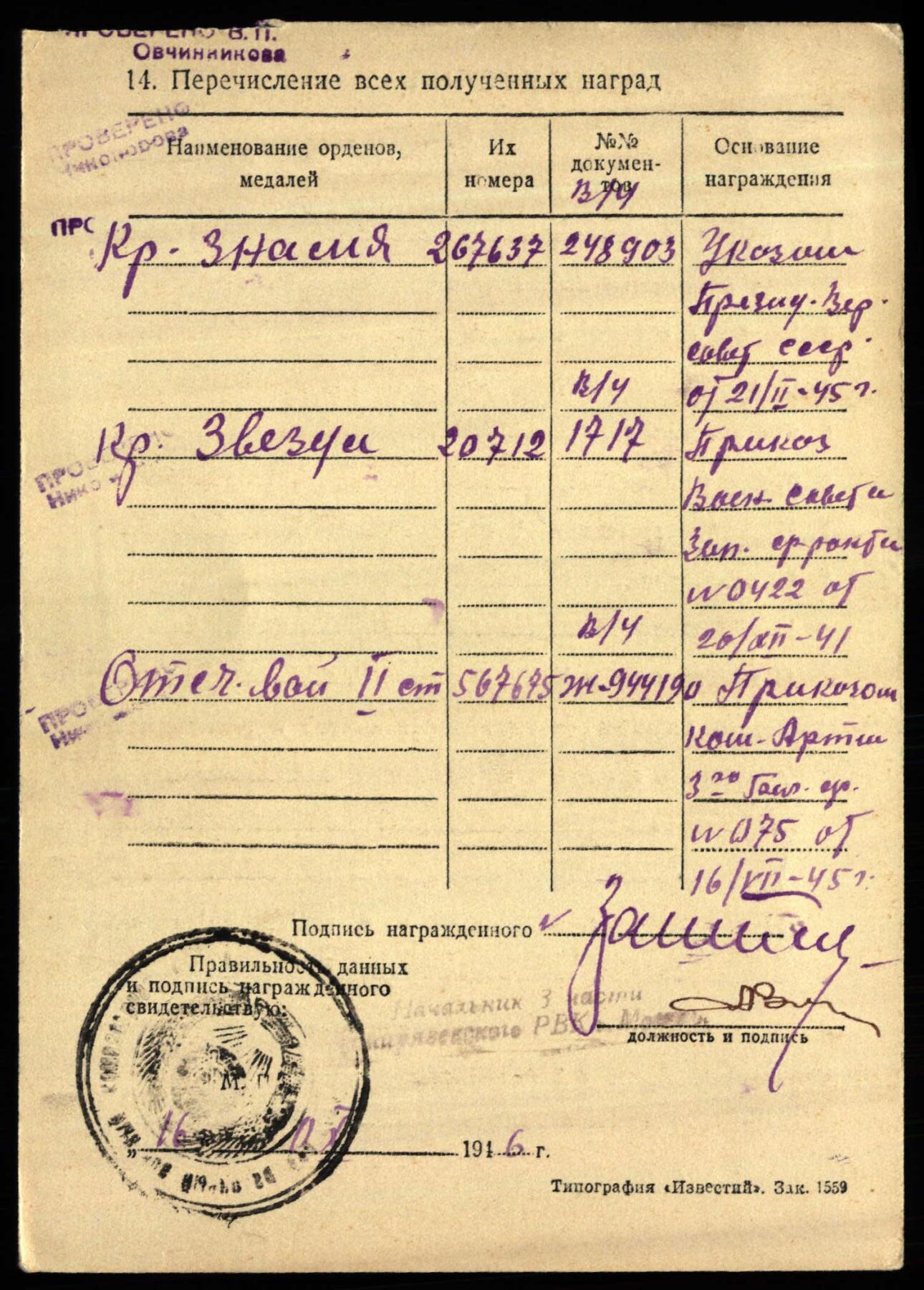 苏联勋章奖章3月28日晚上九点结束在麦稀奇 找不到的加我qq或者微信都是184277308备注苏章拍卖。最好加微信群每次都会通知还有提前可以一口价的 最近会持续拍卖一些东西。 苏联二战二级为国勋章 567675 顶角磕碰 背面很漂亮 还带点星芒的感觉 Затолокин Федор Пименович 441反坦克歼击炮兵团指挥员 中校 参加过内占 45.1起在50独立反坦克歼击炮兵旅编成内指挥该团 