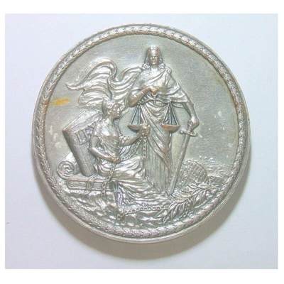 【艺术】法国艺术大章1974年 女神高浮雕精制超大镀银章 63MM 103克 - 【艺术】法国艺术大章1974年 女神高浮雕精制超大镀银章 63MM 103克