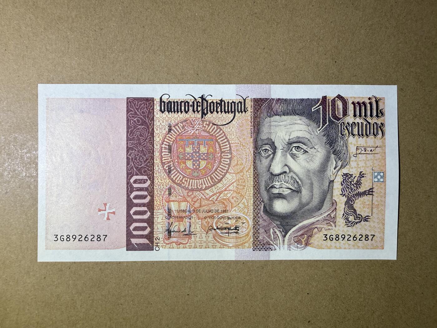 《艾美收藏》第192期-周日外币精品靓号 葡萄牙1000埃斯库多 UNC 1997年 葡萄牙航海家亨里克王子 无4