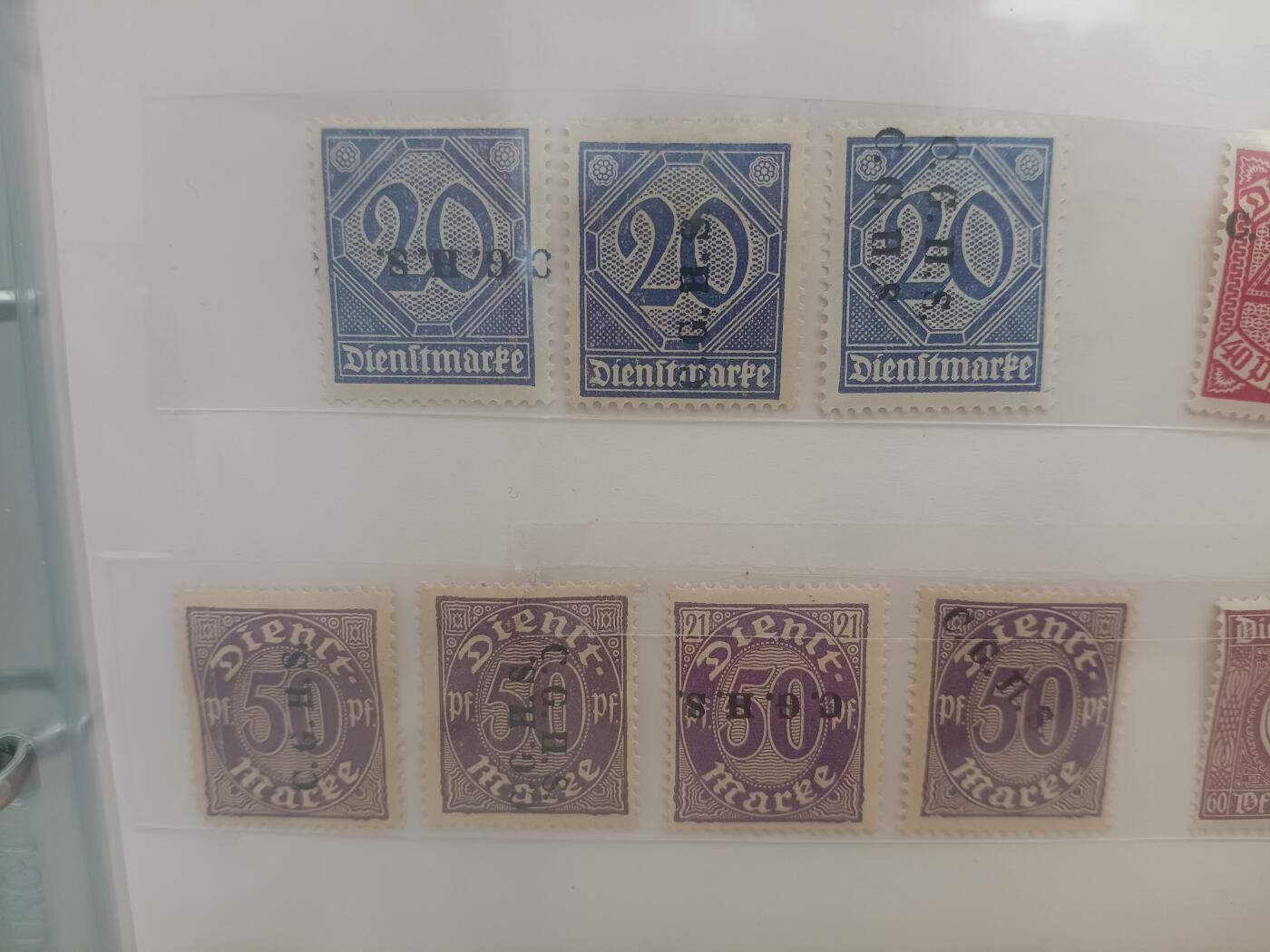 错变体 —— 上西里西亚，1920-1921年，公事邮票加盖“C.G.H.S”加盖变体，全新38枚一组合售，赠二枚同时期地方公事票加盖变体  （店内编号121）