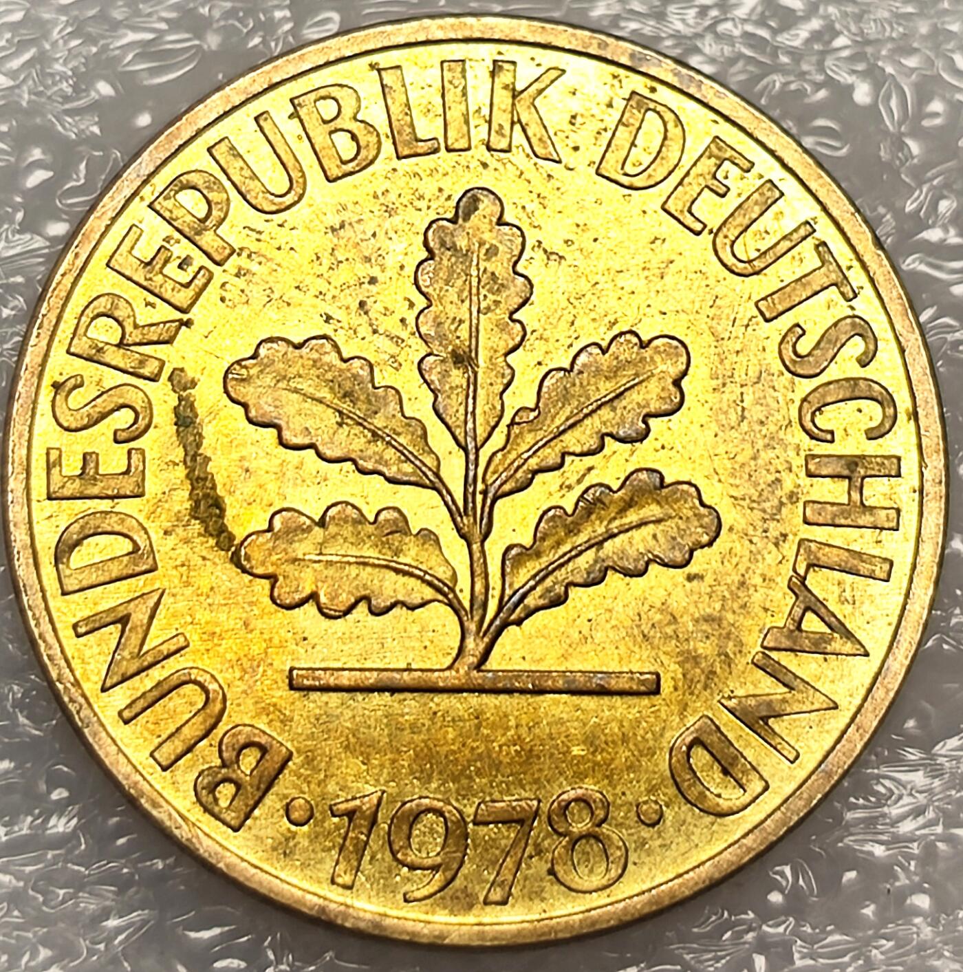 泉币菌-第11场-中外散币乐园 铜光美品 联邦德国 1978 年10芬尼