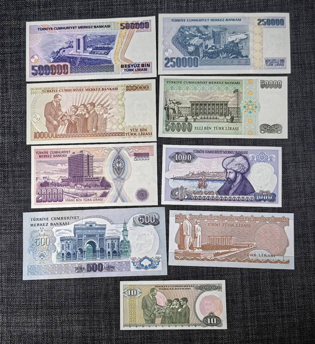 北京马甸外国币专卖第137期，外国纸币专场，陆续上拍，欢迎关注 全新土耳其9张