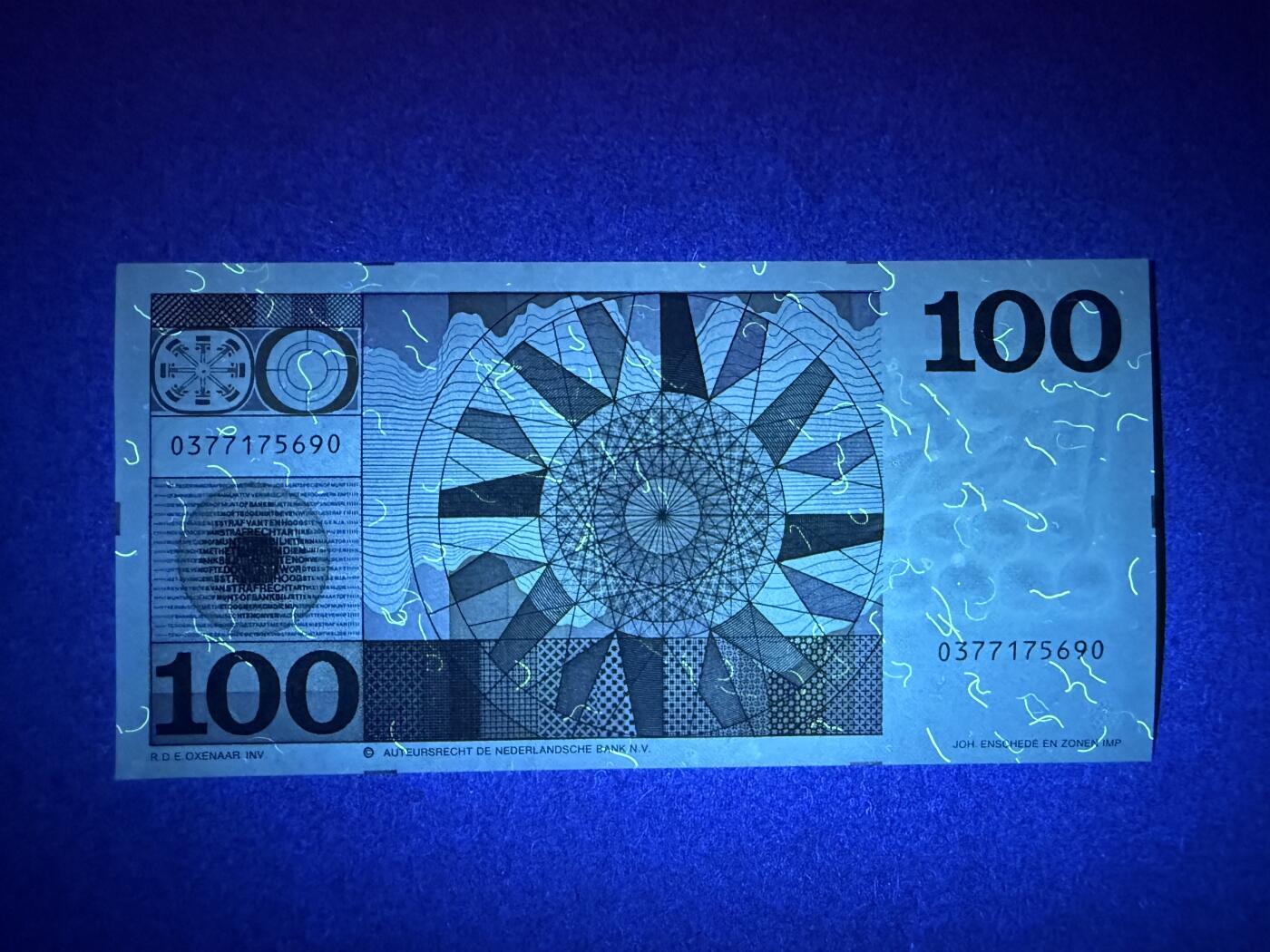 《艾美收藏》第192期-周日外币精品靓号 荷兰100盾 UNC 人像版大胖子 轻微荧光 无4