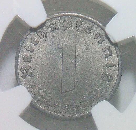 NGC MS65 德国第三帝国1943年1芬尼 难得开卷原光