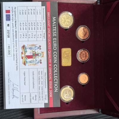道一币馆币章第一百一十九场 - 原盒证 马耳他2008年精制欧元纪念币八枚套+纪念章