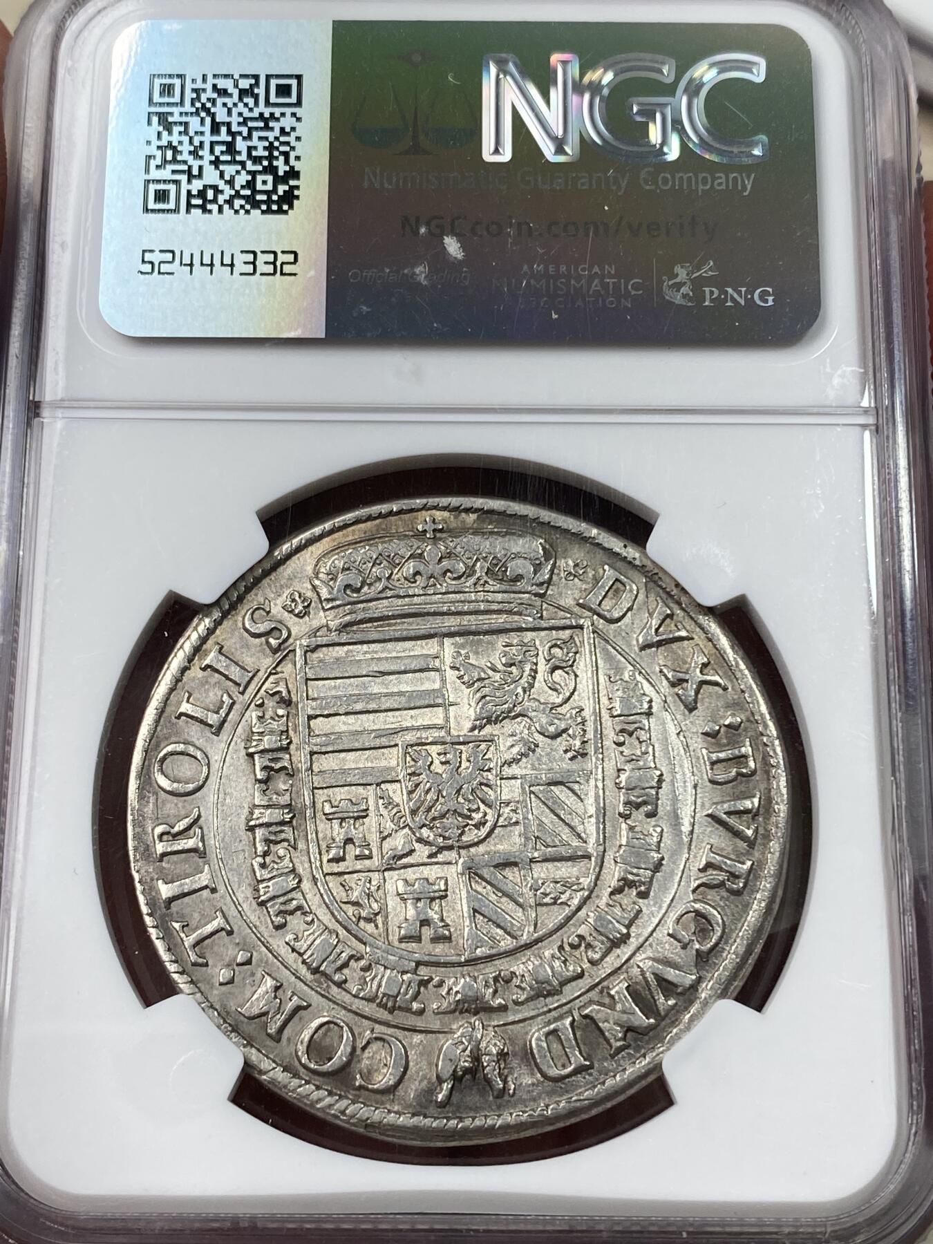万国钱币拍卖第043期 NGC AUD 16世纪神圣罗马帝国斐迪南大公泰勒 哈尔厂铸造 打制相当不错的一枚
