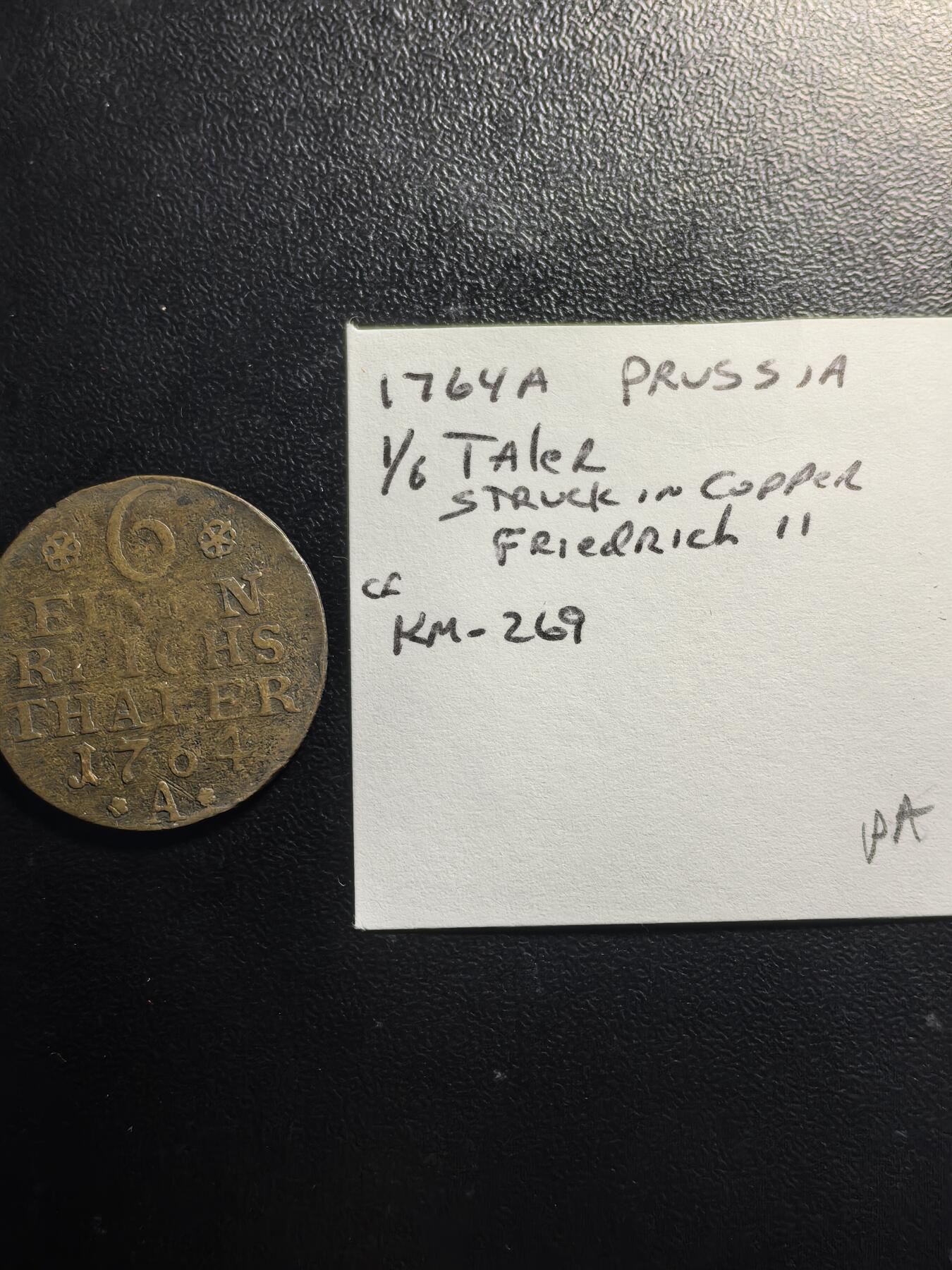 南宋泉阁俄币 外币 国币 专场第七期 私铸 1764年 普鲁士 弗雷德里希2世 1/6泰勒银币老仿 含铜量高