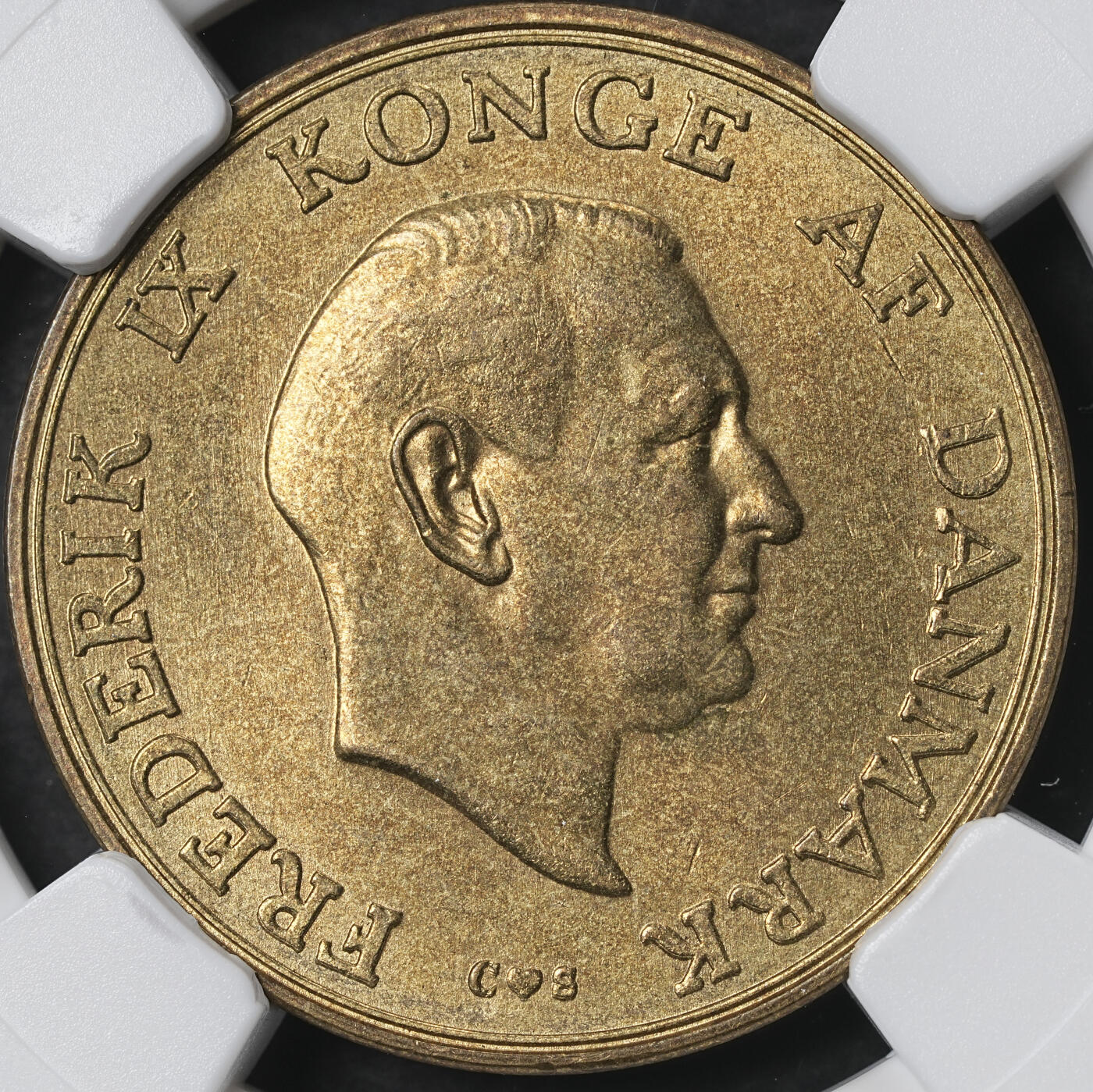 修遠堂世界钱币第六十二期 NGC MS63 1957年丹麦1克朗铜币