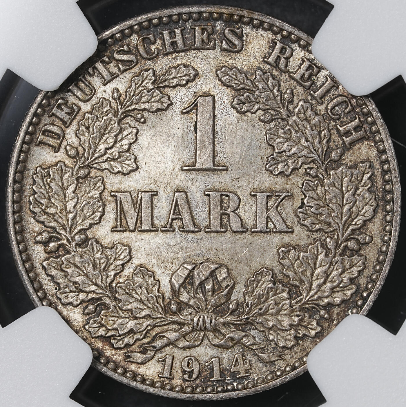 修遠堂世界钱币第六十二期 NGC MS63 1914年德国1马克银币 J厂铭
